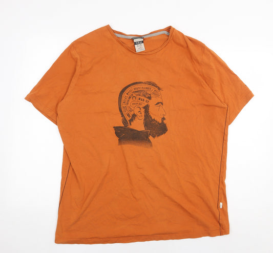 RAB Mens Orange Cotton T-Shirt Size XL Round Neck