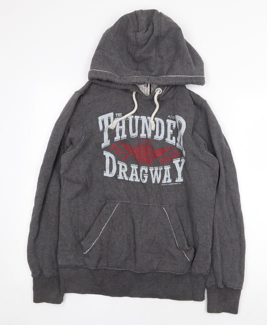 NEXT Mens Grey Cotton Pullover Hoodie Size S - Thunder Dragway