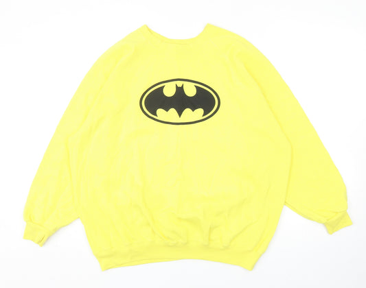 Harbour Lights Mens Yellow Cotton Pullover Sweatshirt Size 2XL - Batman