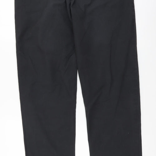 Easy Mens Grey Cotton Trousers Size 32 in L31 in Regular Button