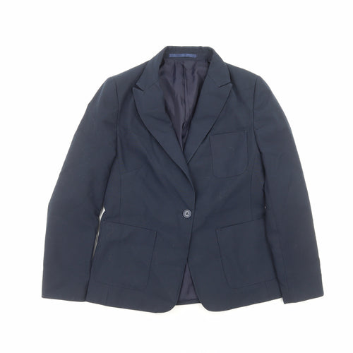 Marks and Spencer Girls Blue Jacket Blazer Size 13-14 Years Button