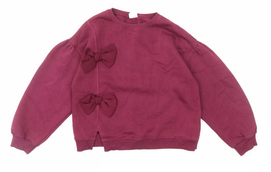Zara Girls Purple Cotton Pullover Sweatshirt Size 11-12 Years Pullover