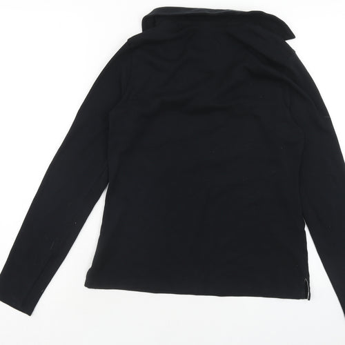 Charter Club Womens Black Cotton Basic T-Shirt Size M Collared
