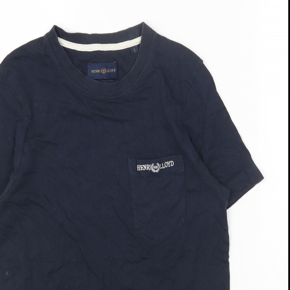 Henri Lloyd Mens Blue Cotton T-Shirt Size S Round Neck