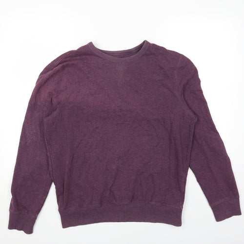 Marks and Spencer Mens Purple Cotton Pullover Sweatshirt Size M