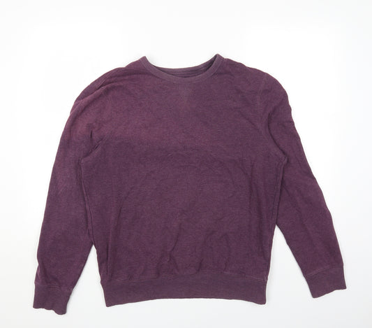 Marks and Spencer Mens Purple Cotton Pullover Sweatshirt Size M