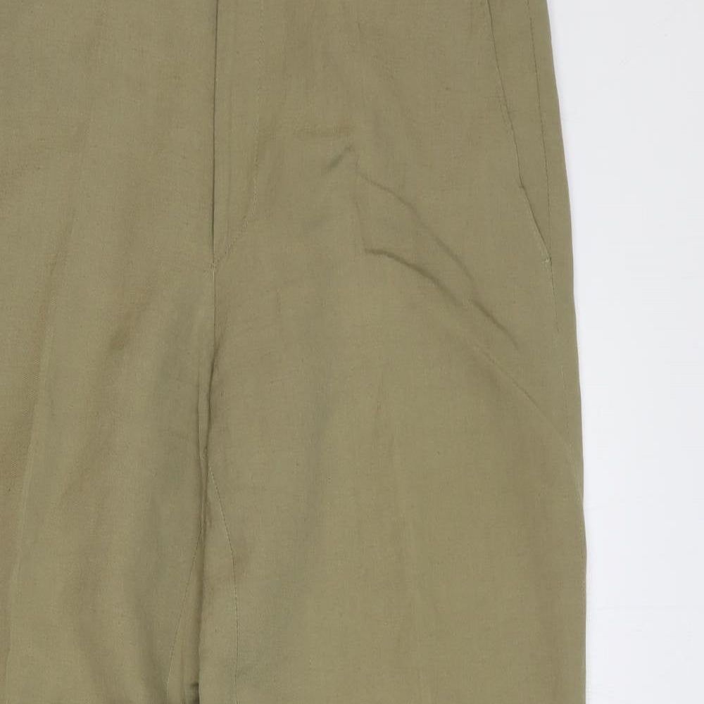 Preworn Mens Beige Silk Trousers Size 32 in L29 in Regular Zip
