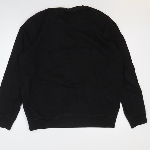 TU Mens Black Cotton Pullover Sweatshirt Size L