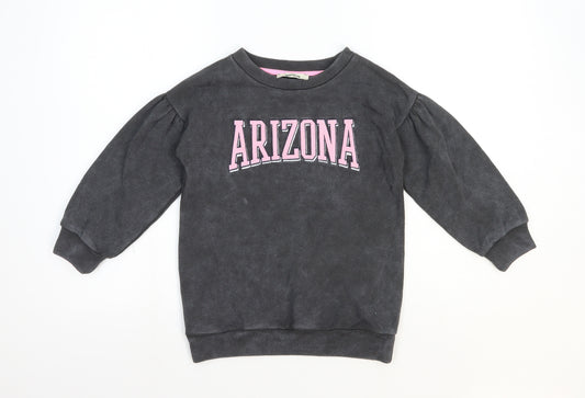 Spring Girls Grey Polyester Pullover Sweatshirt Size 6 Years Pullover - Arizona