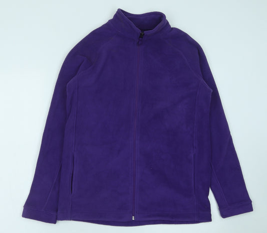 Marks and Spencer Girls Purple Polyester Full Zip Sweatshirt Size 14-15 Years Zip