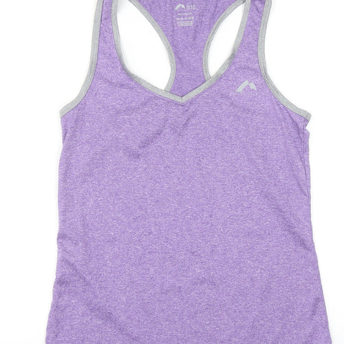 More Mile Womens Purple Polyester Basic Tank Size 10 V-Neck Pullover
