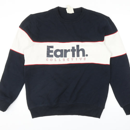 H&M Mens Blue Cotton Pullover Sweatshirt Size S - Earth Collection
