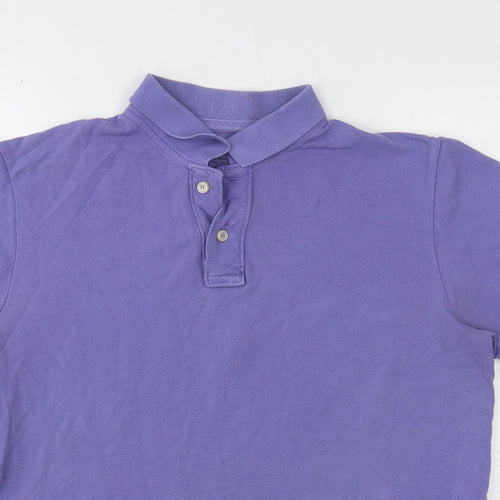 L.O.G.G Mens Purple Cotton Polo Size M Collared Zip