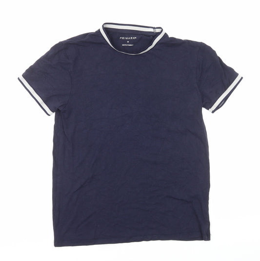 Primark Mens Blue Cotton T-Shirt Size M Round Neck