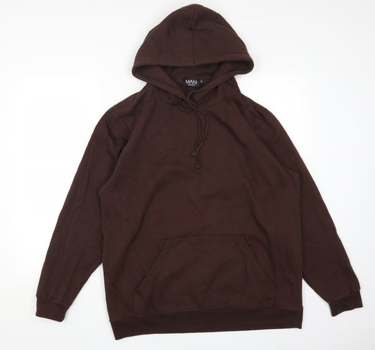 Boohoo Mens Brown Cotton Pullover Hoodie Size M