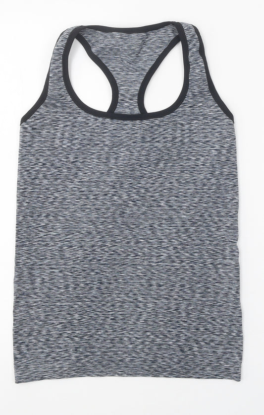 Marks and Spencer Womens Grey Polyester Basic Tank Size S Scoop Neck Pullover - Racerback