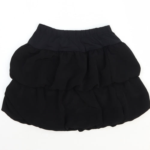 River Island Girls Black Polyester Mini Skirt Size 11-12 Years Regular Pull On