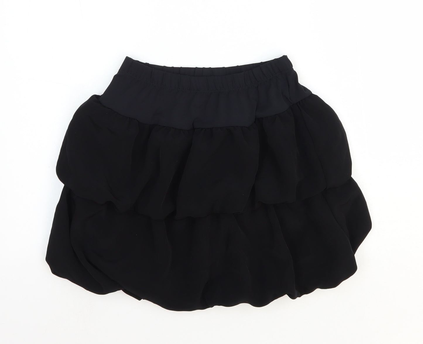 River Island Girls Black Polyester Mini Skirt Size 11-12 Years Regular Pull On