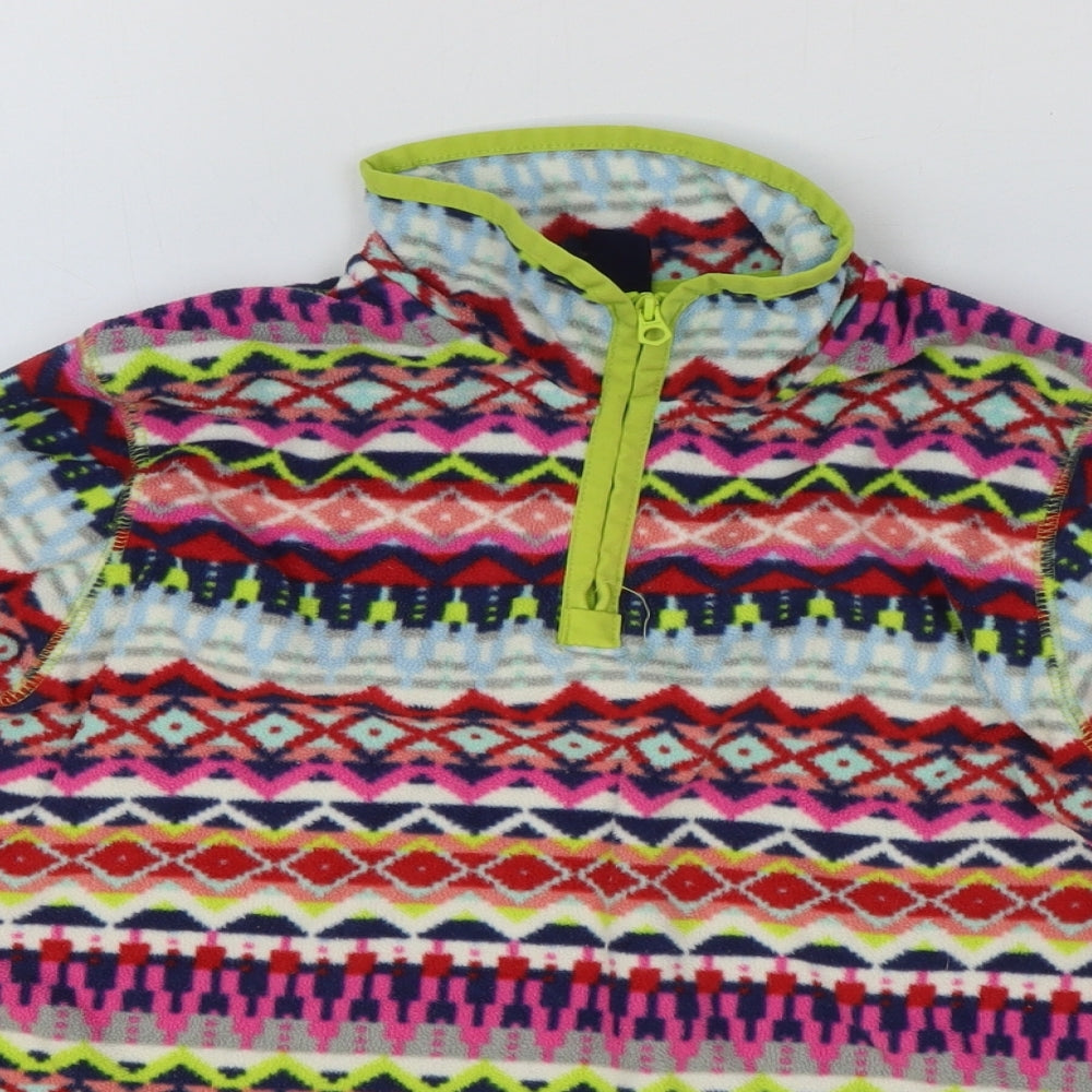 M/M Girls Multicoloured Geometric Polyester Pullover Sweatshirt Size 10-11 Years Zip - Size 10-12 Years