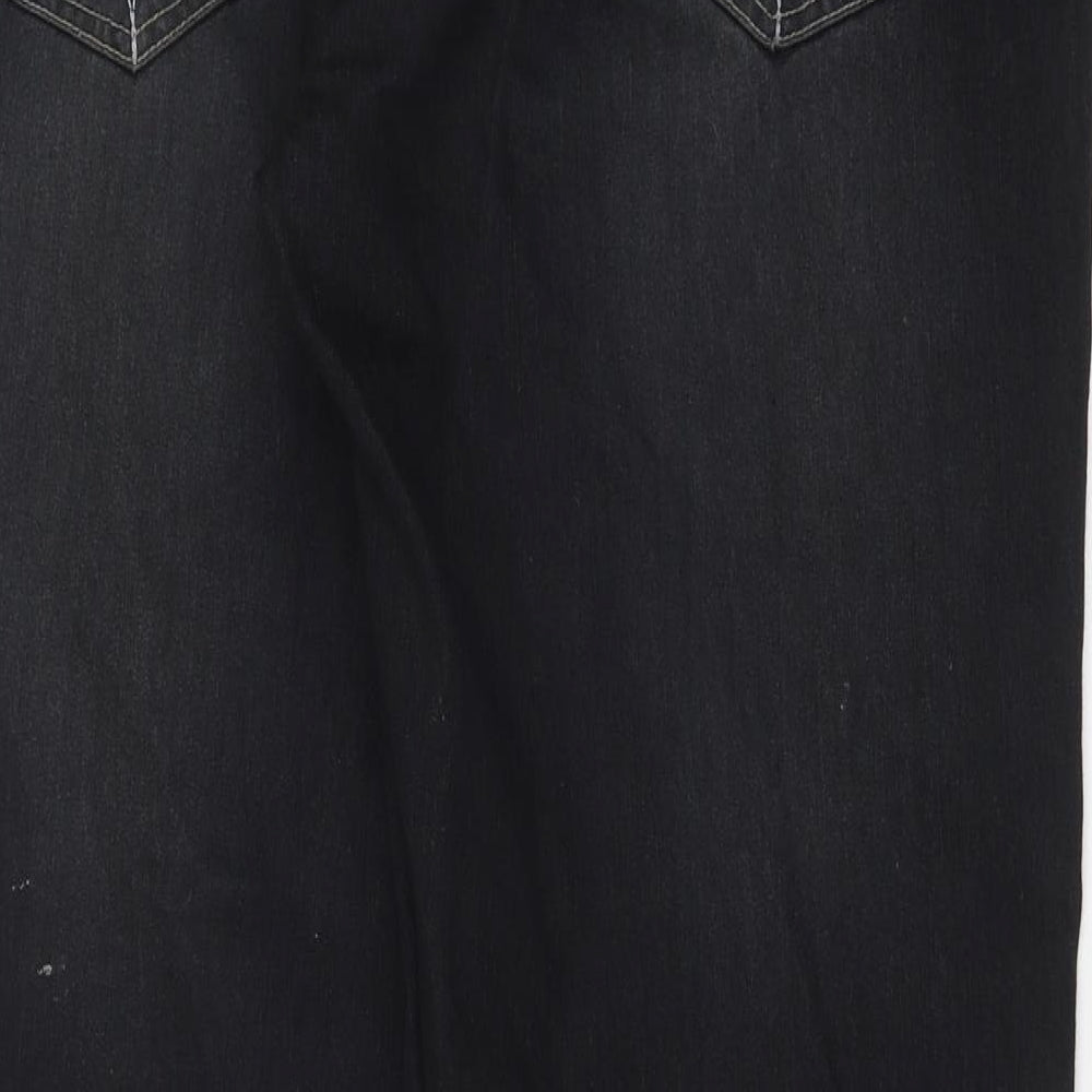 Kurt Muller Mens Black Cotton Straight Jeans Size 36 in Regular Button