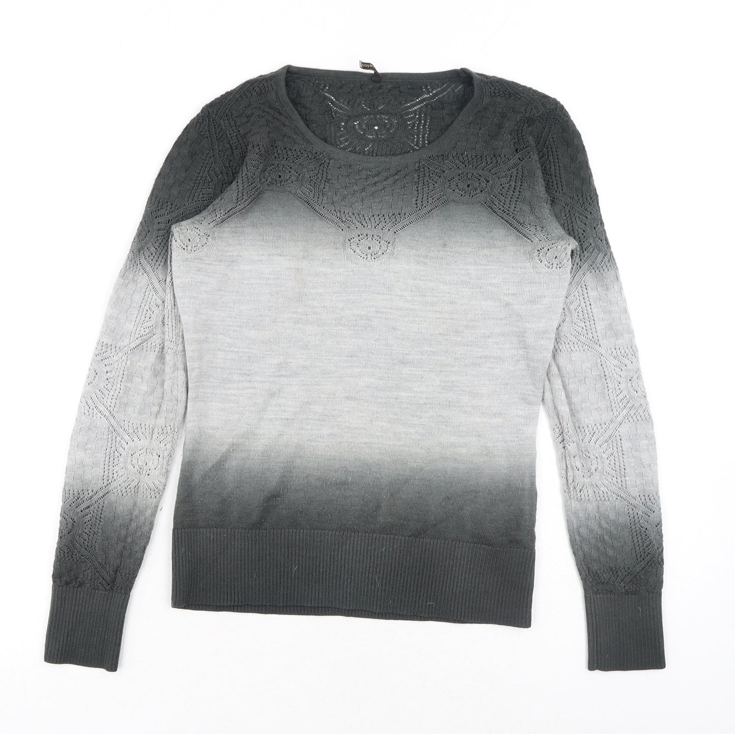 Soyaconcept Womens Grey Scoop Neck Acrylic Pullover Jumper Size S