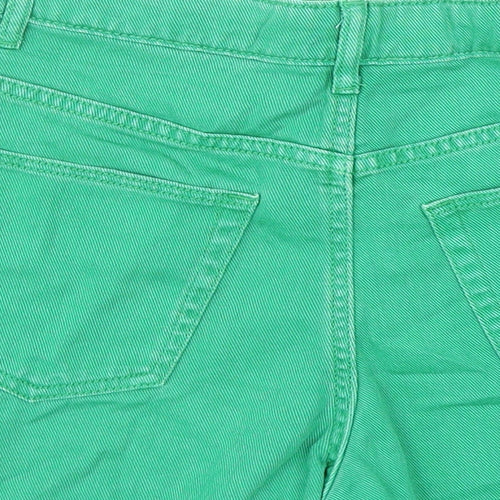 H&M Girls Green Cotton Boyfriend Shorts Size 12-13 Years Regular Zip