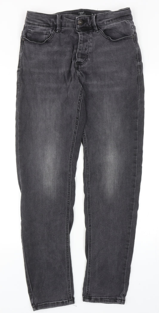 NEXT Mens Grey Cotton Skinny Jeans Size 28 in L31 in Regular Zip