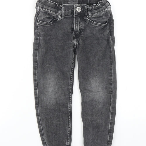 & Denim Boys Grey Cotton Skinny Jeans Size 2-3 Years Regular Button