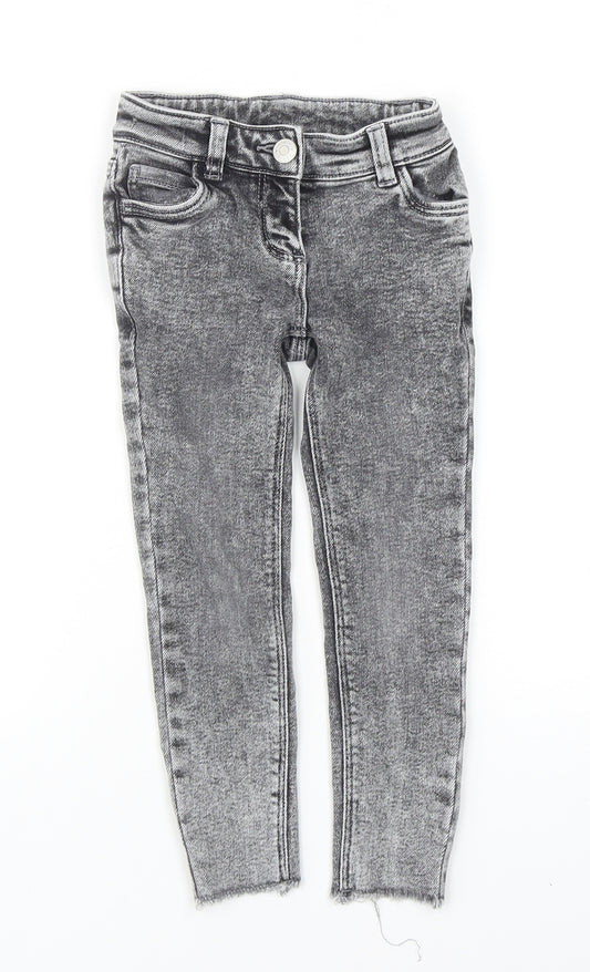 TU Girls Grey Cotton Skinny Jeans Size 5 Years Regular Zip