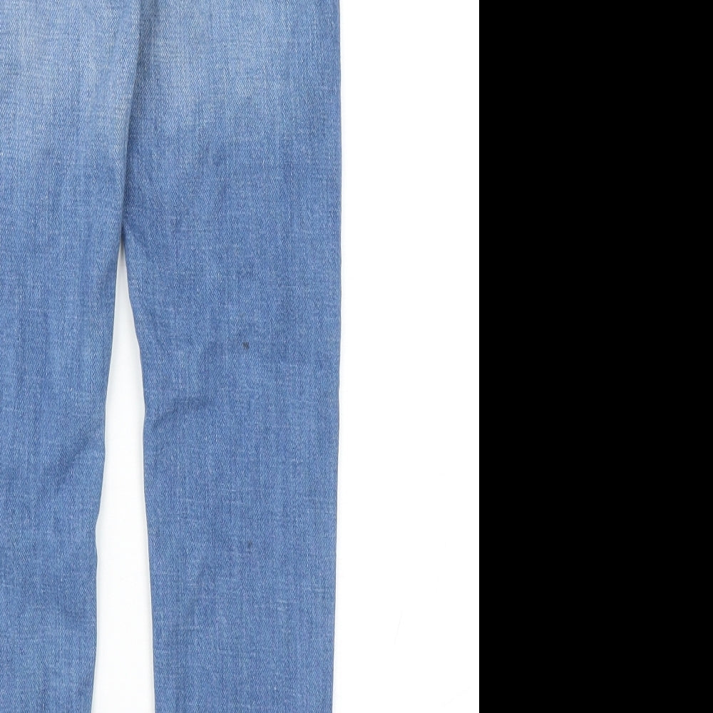 NEXT Boys Blue Cotton Skinny Jeans Size 8 Years Regular Zip - Distressed