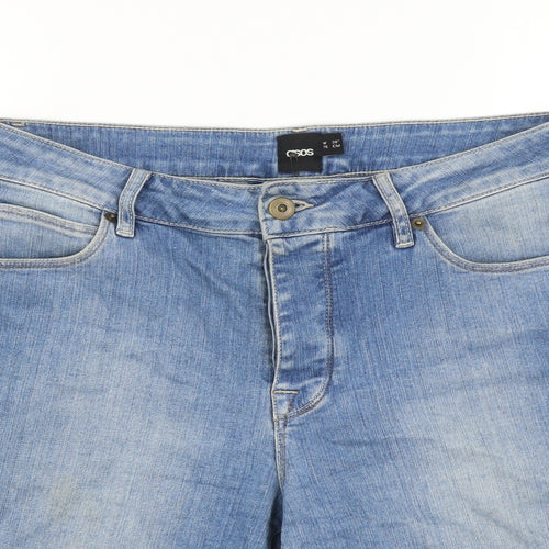 ASOS Mens Blue Cotton Bermuda Shorts Size 30 in L10 in Regular Button