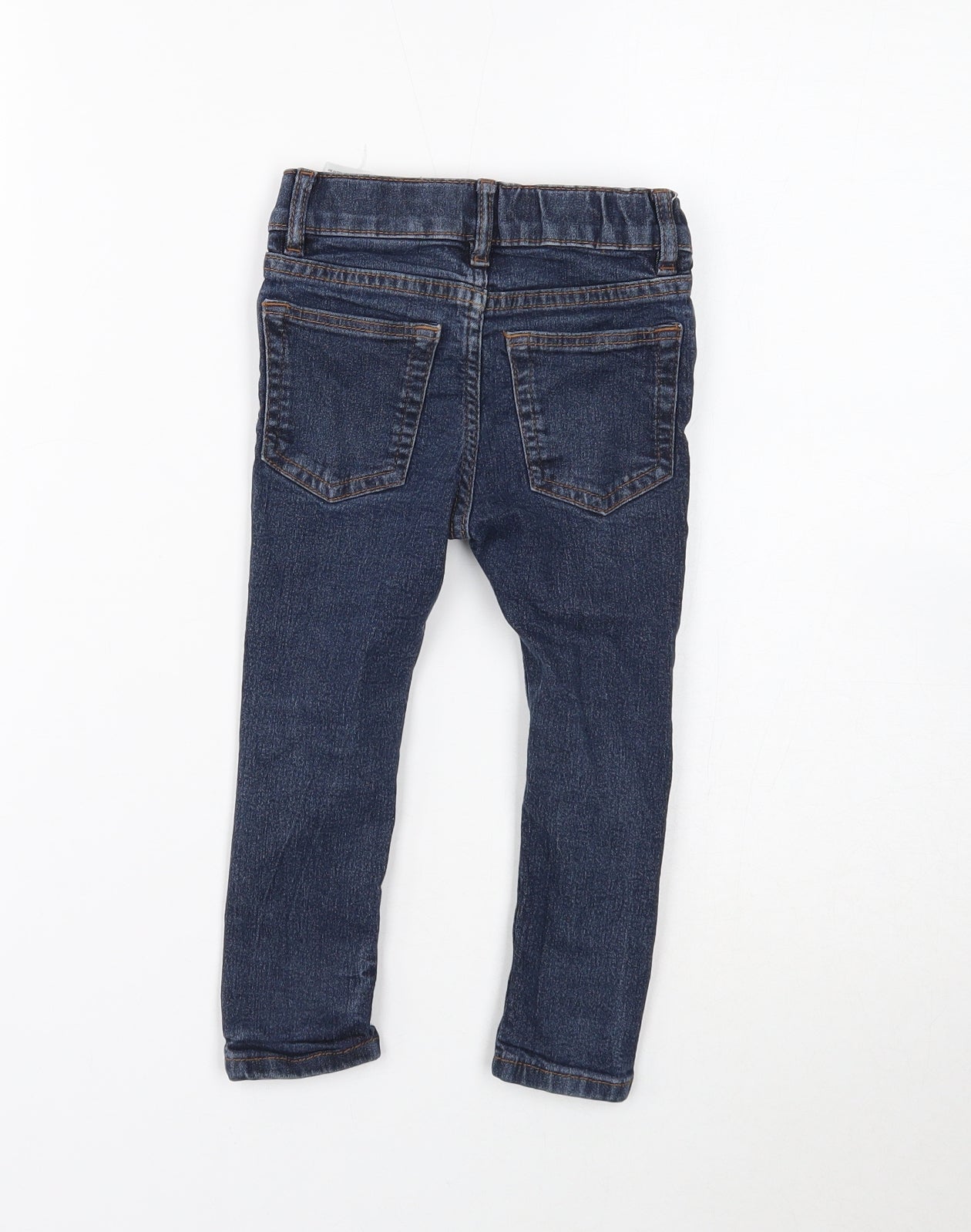 Preworn Boys Blue Cotton Skinny Jeans Size 2-3 Years Regular Button