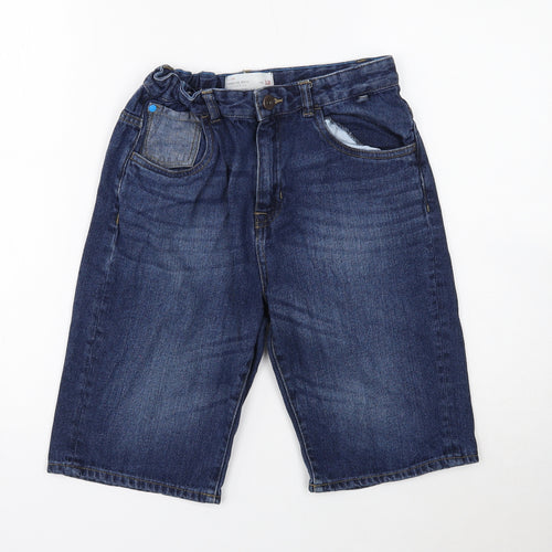 Premium Denim Collection Boys Blue Cotton Cropped Jeans Size 12 Years Regular Button