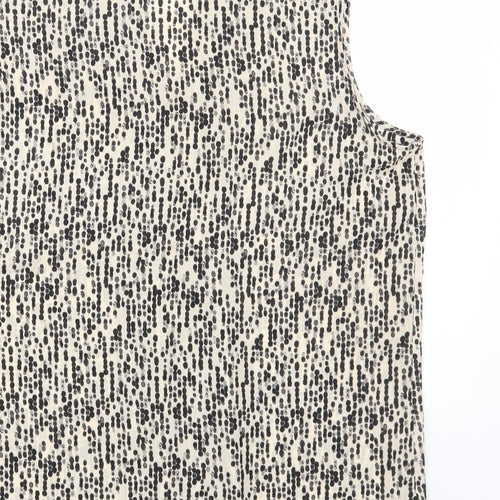 Primark Womens Brown Geometric Polyester Basic Blouse Size 14 V-Neck