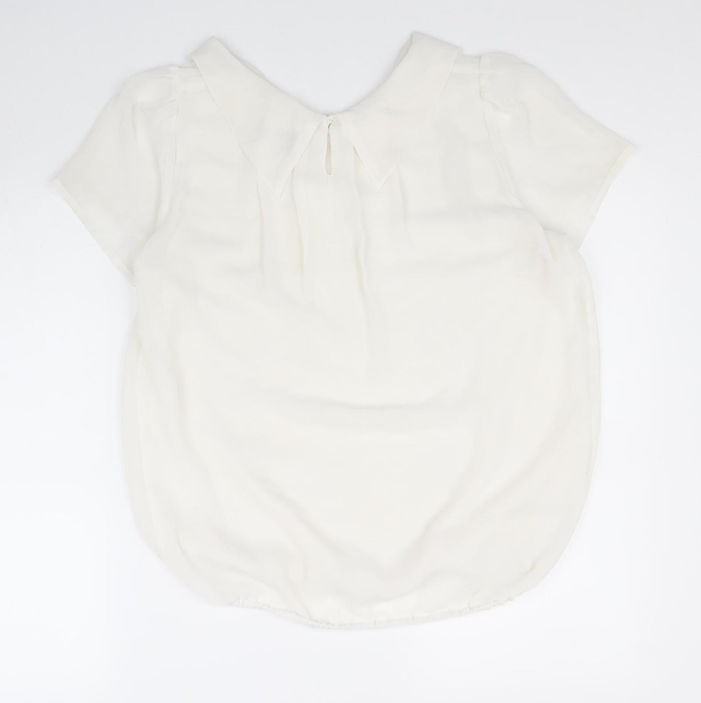 Roman Originals Womens White Polyester Basic Blouse Size 14 Round Neck