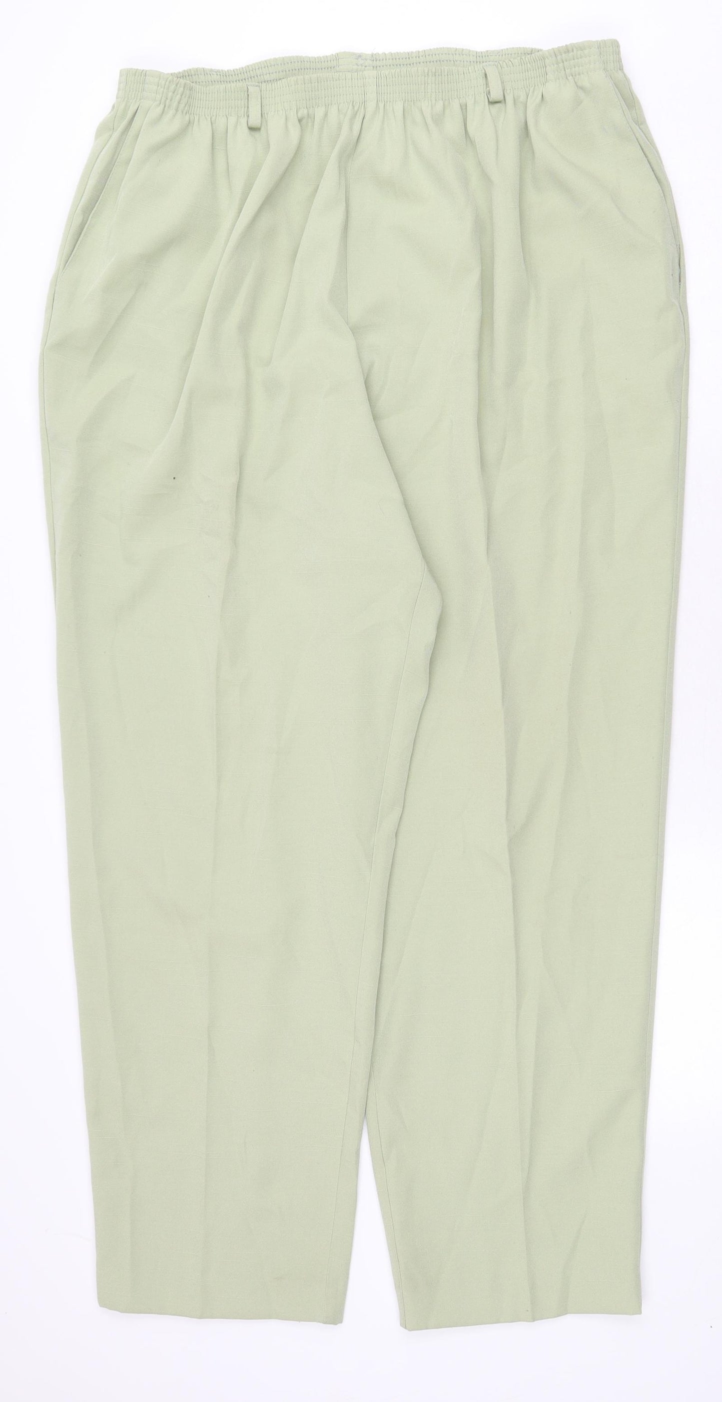 Alfred Dunner Womens Green Polyester Trousers Size 36 in Regular