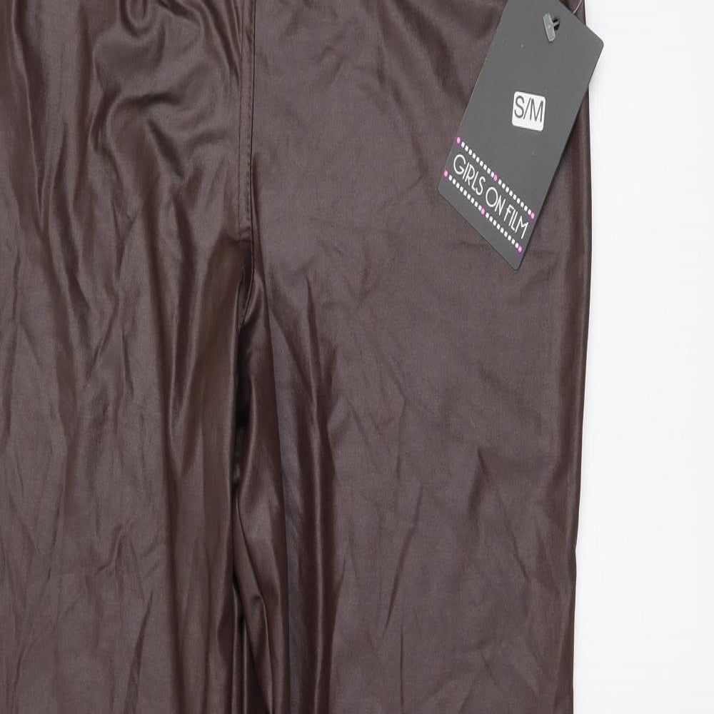 Girls On Film Womens Brown Polyester Jogger Leggings Size S L28 in