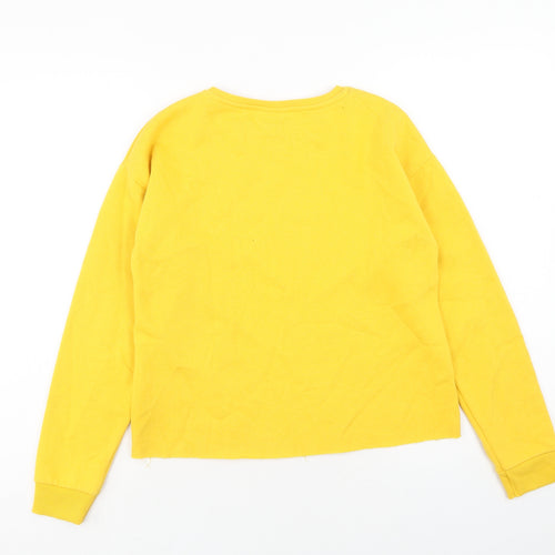 Matalan Girls Yellow Cotton Pullover Sweatshirt Size 13 Years Pullover - Magic