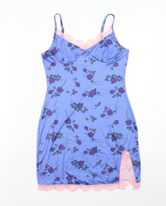 SheIn Womens Blue Floral Polyester Top Dress Size XS