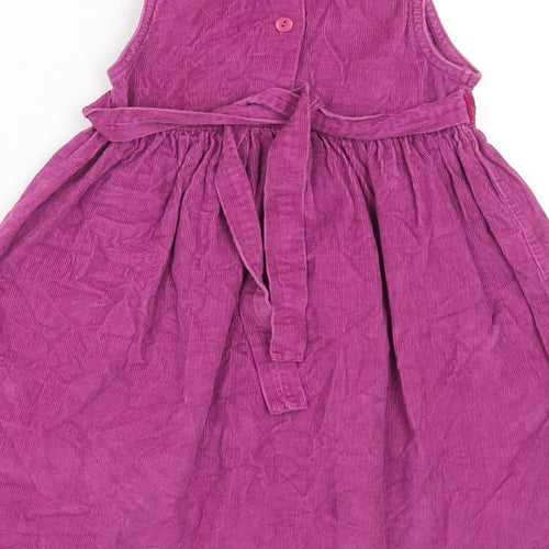 BHS Girls Purple Cotton A-Line Size 3XL Round Neck Button