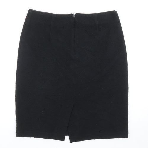 Steilmann Womens Black Cotton Straight & Pencil Skirt Size 12 Zip