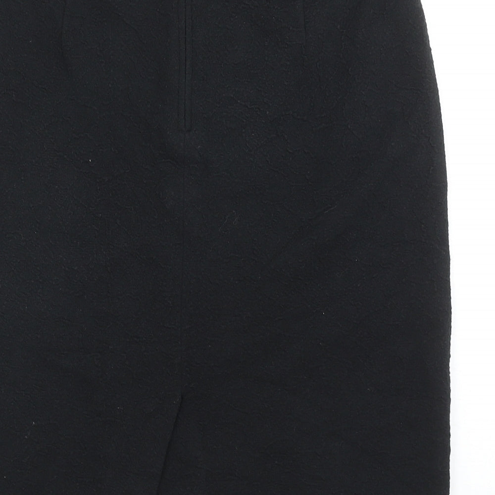 Steilmann Womens Black Cotton Straight & Pencil Skirt Size 12 Zip