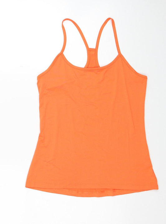 Marks and Spencer Womens Orange Polyester Camisole Tank Size 12 Scoop Neck Pullover - Racerback