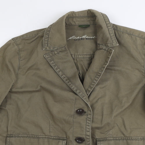 Eddie Bauer Womens Green Jacket Blazer Size S Button