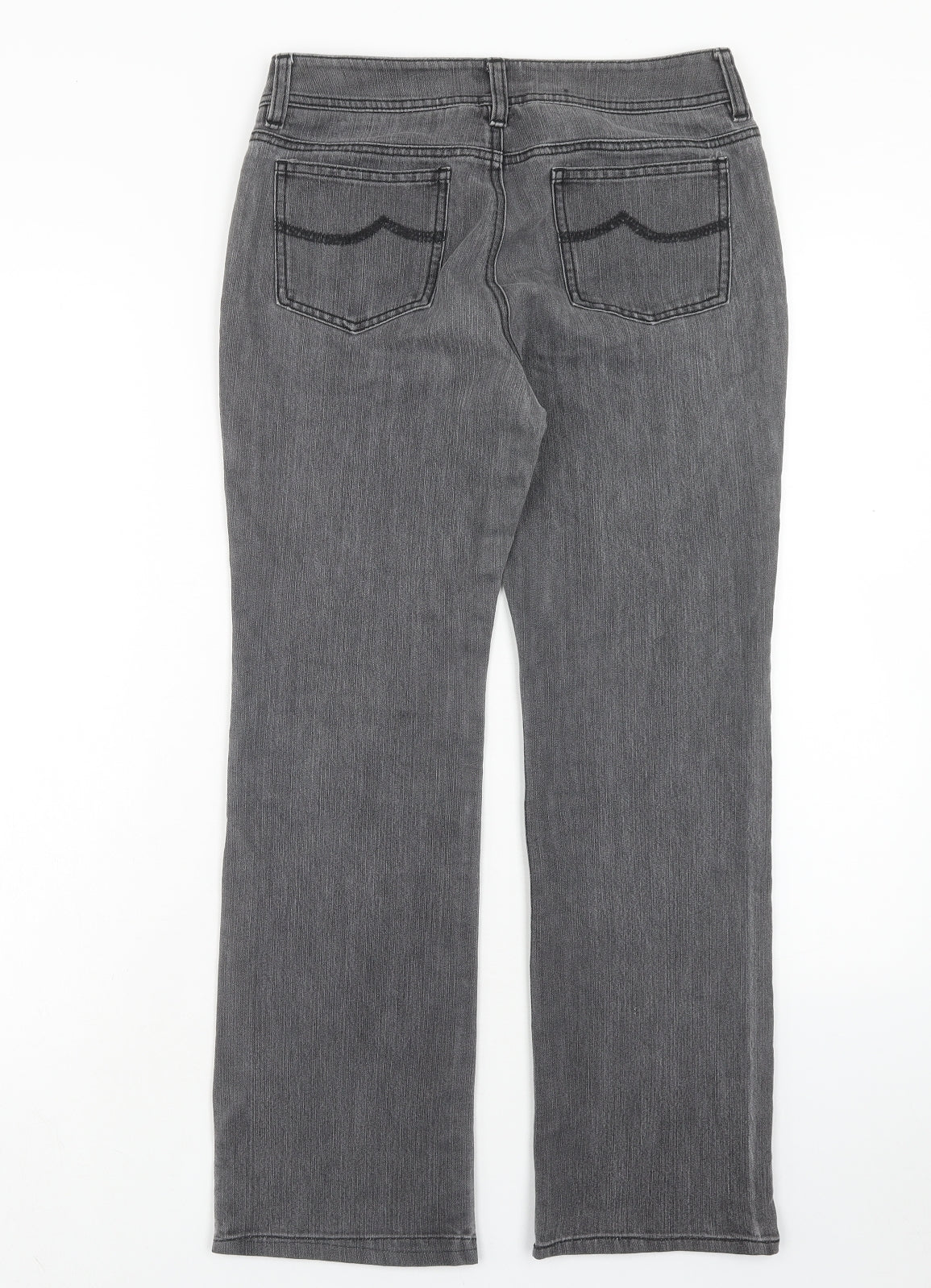 Jones New York Womens Grey Cotton Straight Jeans Size 28 in Regular Zip
