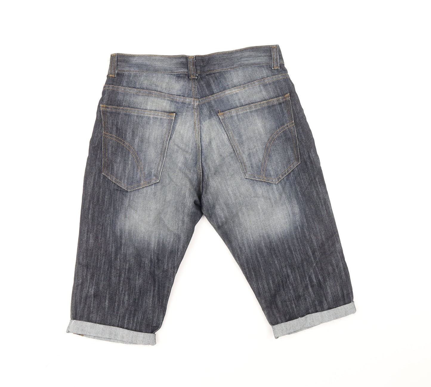 Denim & Co. Mens Blue Cotton Bermuda Shorts Size 30 in Regular Button