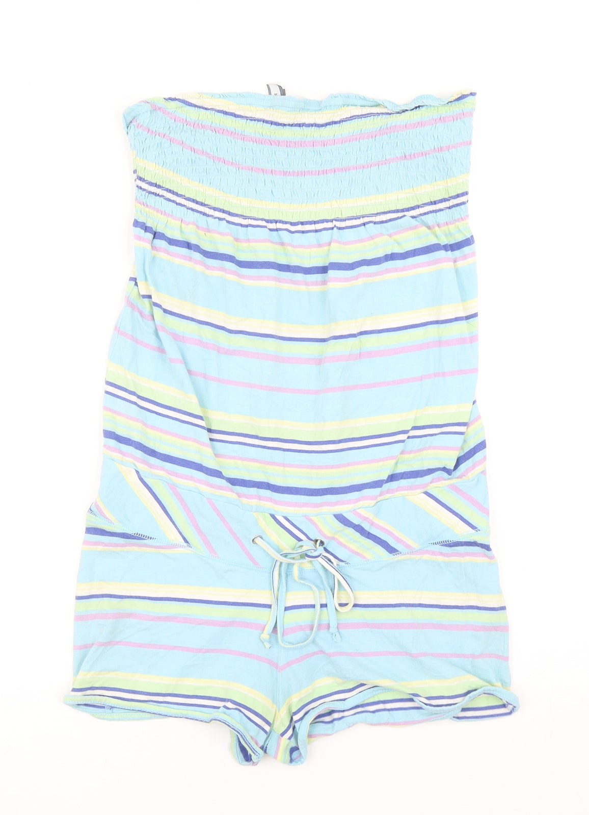 Just Jeans Girls Blue Striped Cotton Playsuit One-Piece Size S Pullover