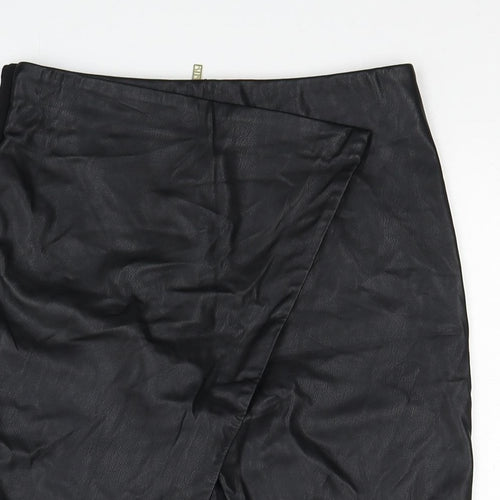 BiBA Womens Black Polyester A-Line Skirt Size 8 Zip
