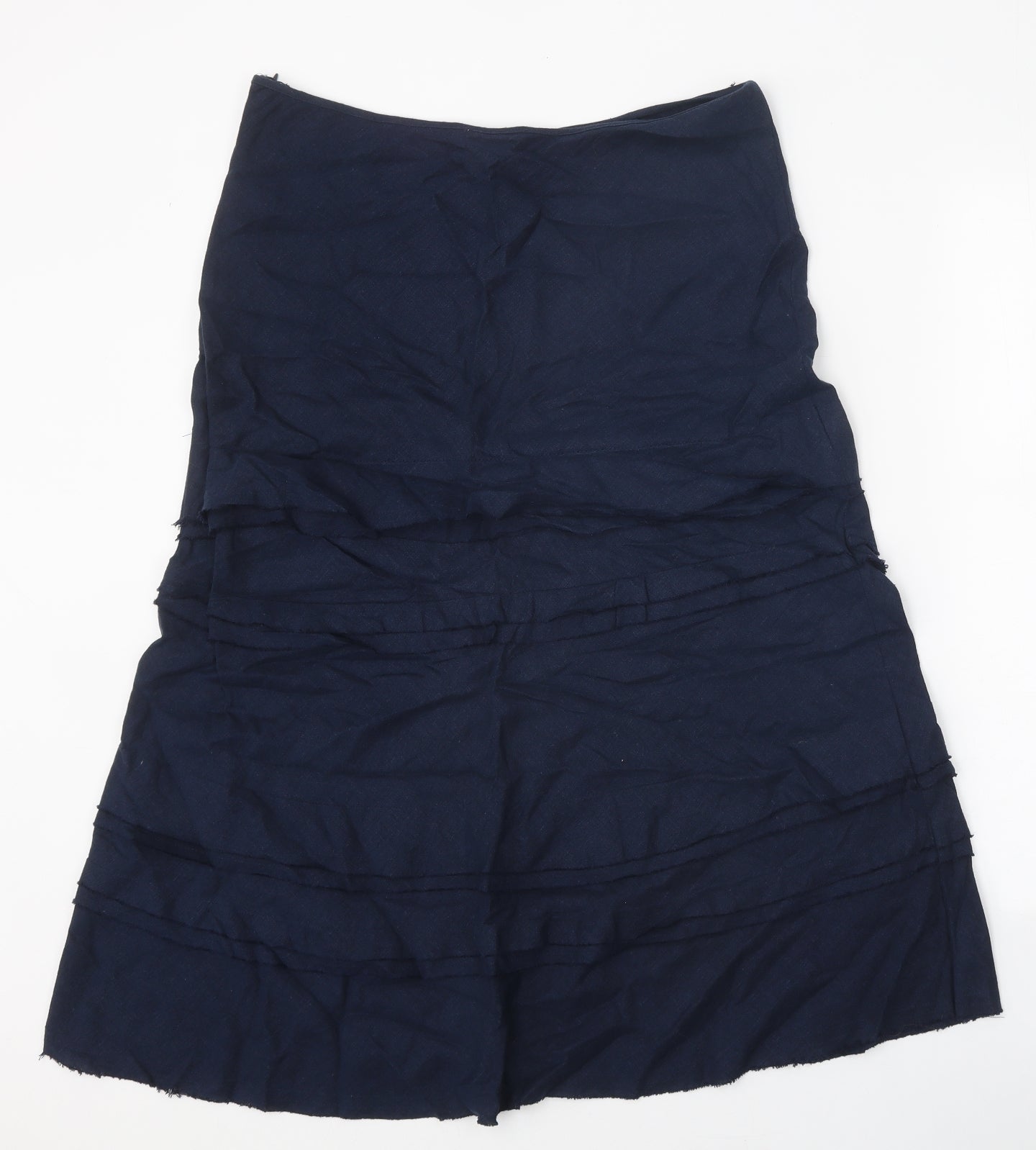John Rocha Womens Blue Viscose A-Line Skirt Size 12 Zip