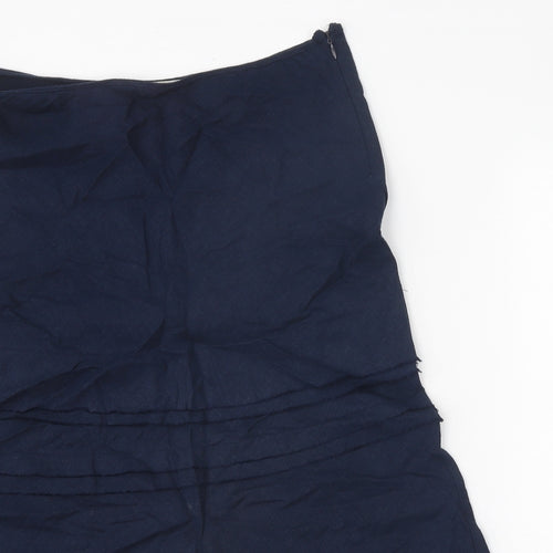 John Rocha Womens Blue Viscose A-Line Skirt Size 12 Zip